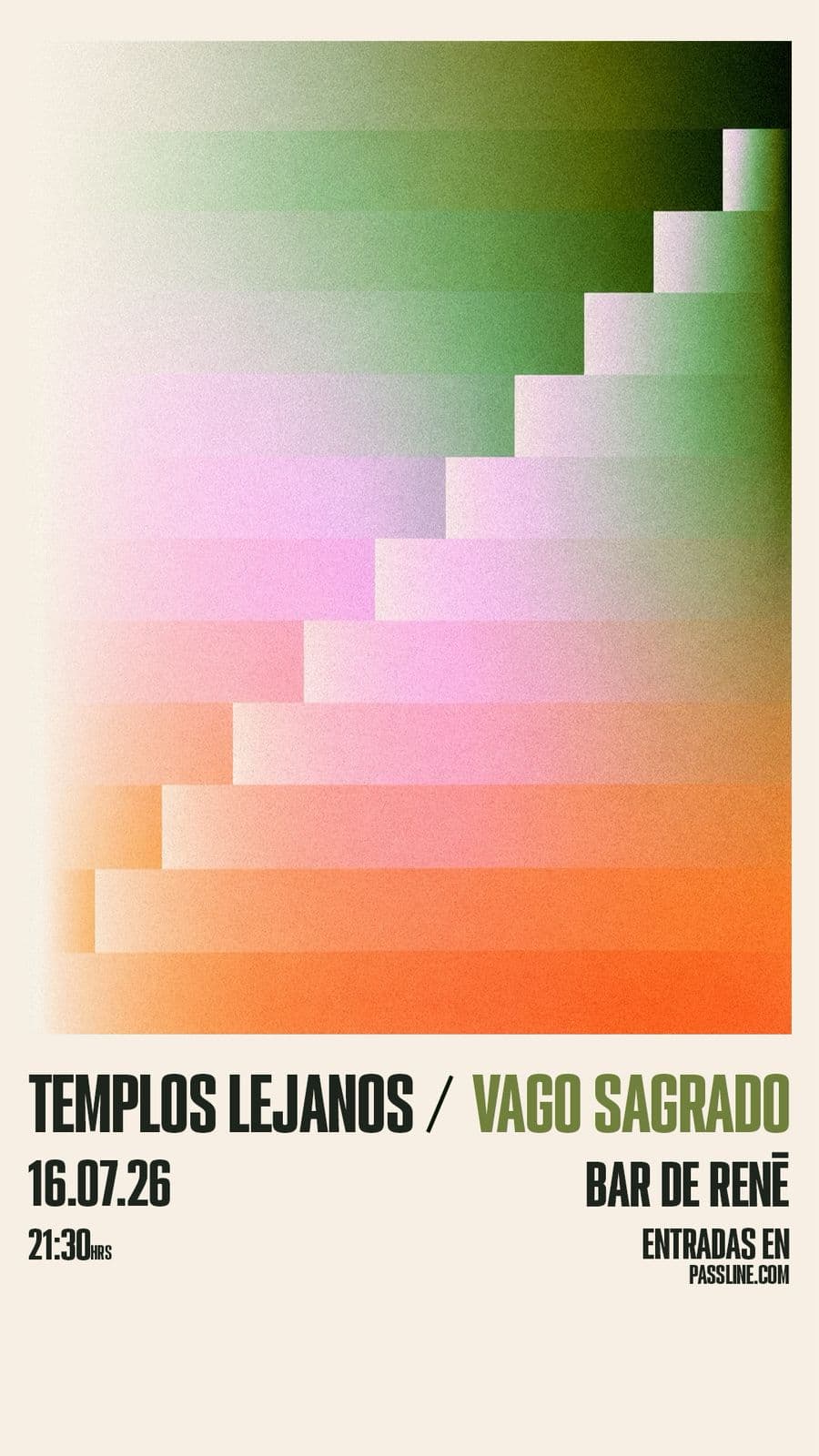 Flyer — Templos Lejanos y Vago Sagrado en Bar de René